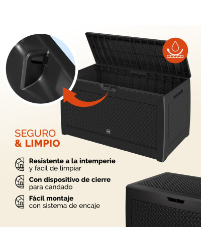 Gartenbox Matuba 310L Anthrazit Flechtoptik